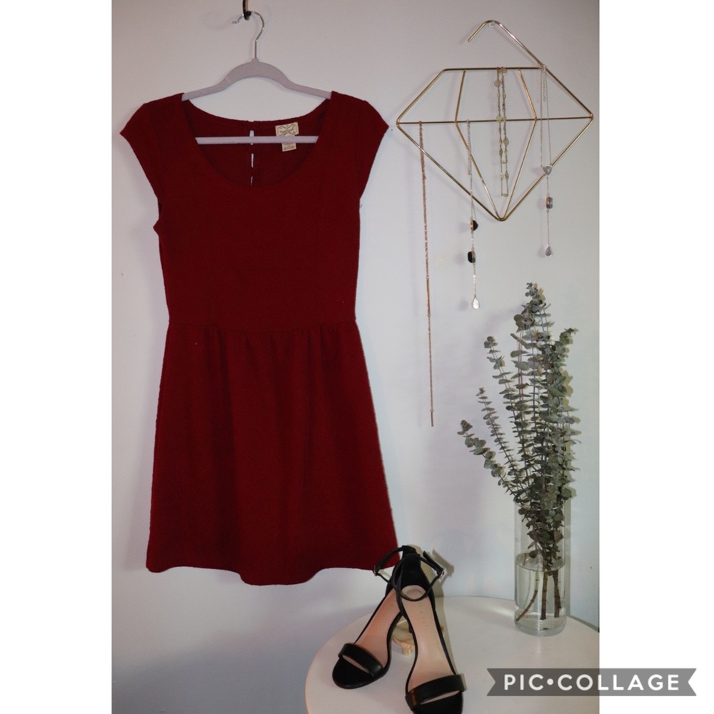 Solid Red/Textured Dress